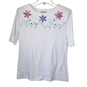 Sanibel Sport Summer Vintage Floral Shirt Size Small